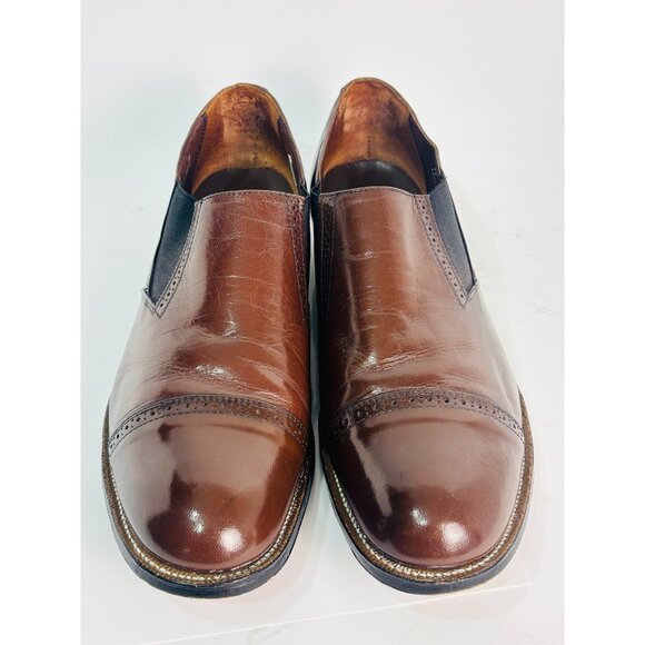 Stacy Adams Shoes Biscuit Brown Madison Loafer Leather 00017-02 Sz 13 D Cap Toe - Picture 5 of 12